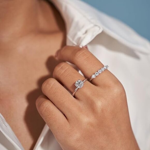Jamitee Lab Grown Diamond Ring, 1.00 CT Lab Created Diamond Engagement Rings - Picture 1 of 14